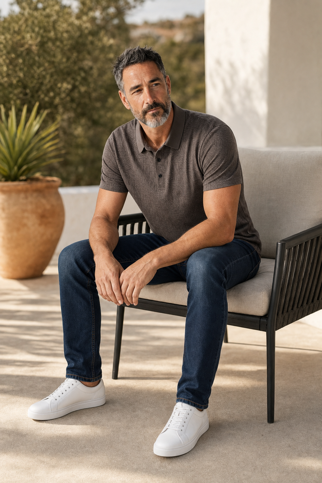 The Riviera | Ice Silk Jacquard Polo