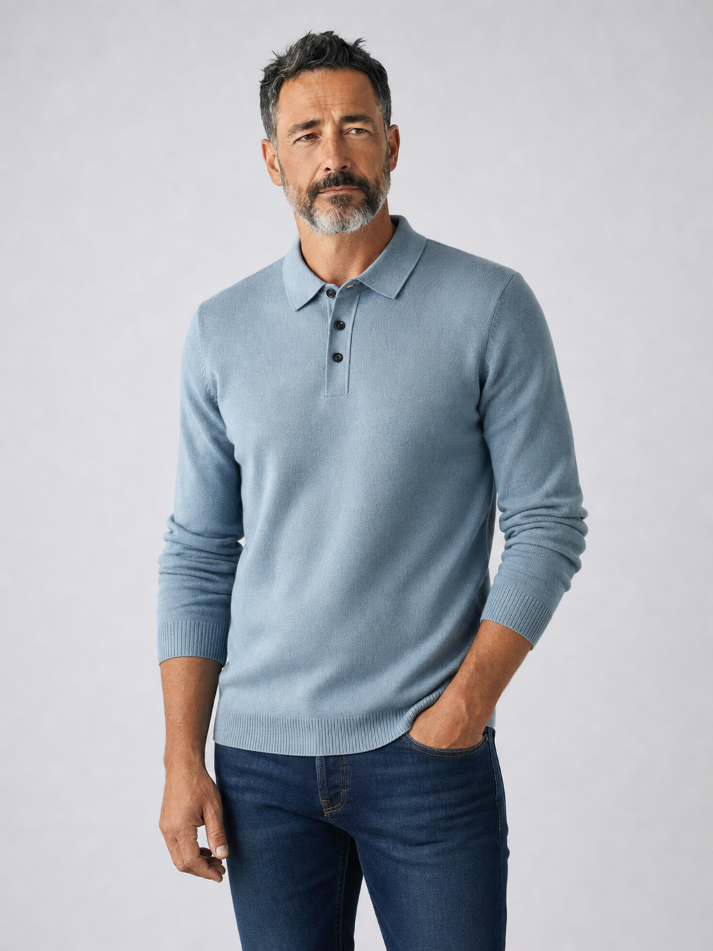 The Côte | Merino-Touch Polo Sweater