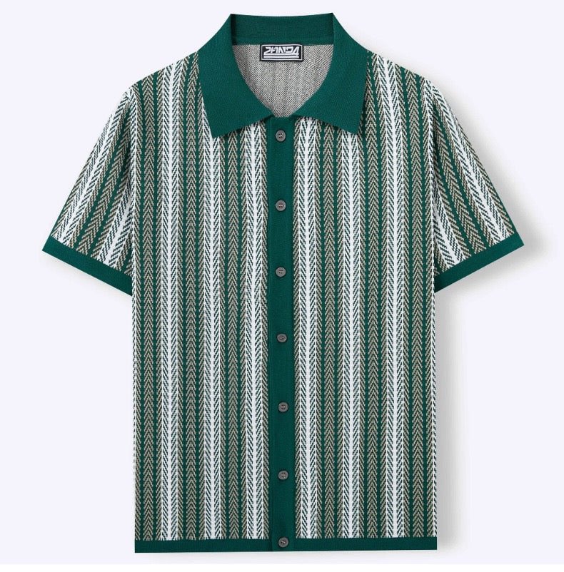 St Kilda | Striped Jacquard Knit Shirt
