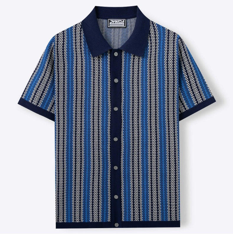 St Kilda | Striped Jacquard Knit Shirt